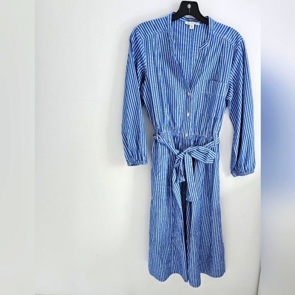 Free Assembly blue white stripe midi dress - Picture 2 of 5